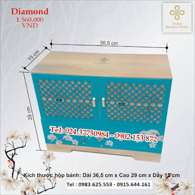 Kích thước hộp bánh trung thu khách sạn daewoo 2018 diamond 