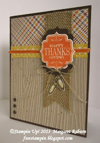 Fun Stampin' with Margaret.  Tags 4 You, Bracket Label Punch bundle, Harvest of Thanks, Gorgeous Grunge 