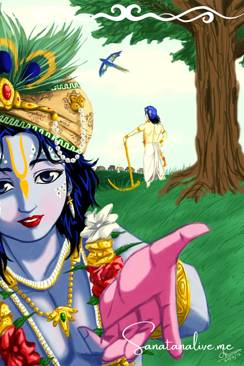 Lord Krishna HD Wallpaper Like Glass Painting