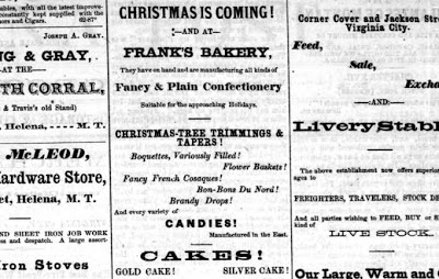 Ad in the Montana Post, December 9, 1865