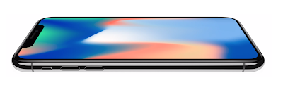 iPhone X with colorful image displayed