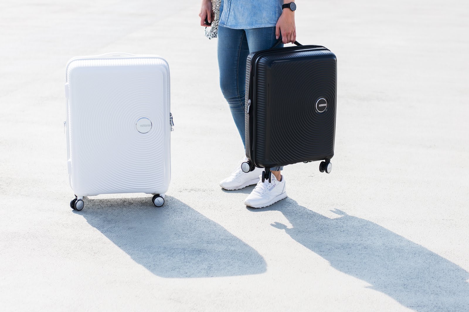 american tourister soundbox medium, black, larg, white, suitcase, trolley, cabin case, editorial, meandmyat