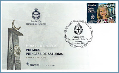 sobre, sello, matasellos, fundación, Princesa de Asturias