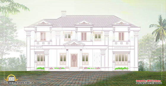 Luxury Villa 2D elevation - 3456 Sq. Ft. (321 Sq.M.) (284 Square Yards) - April 2012