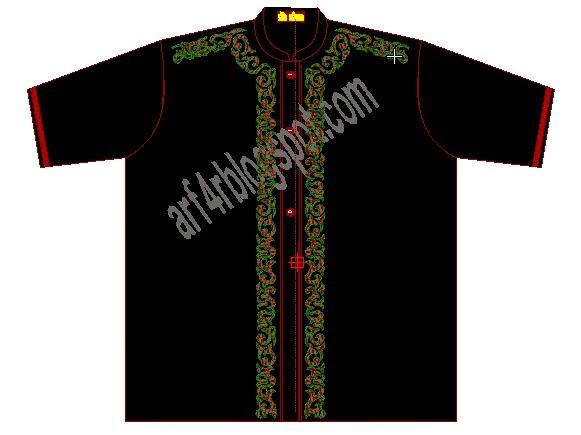 Contoh Motif Bordir Baju Koko ramadhan Terbaru Terpopuler 2016