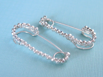 Safety  Earrings on Sterling Silver Safety Pin Earrings