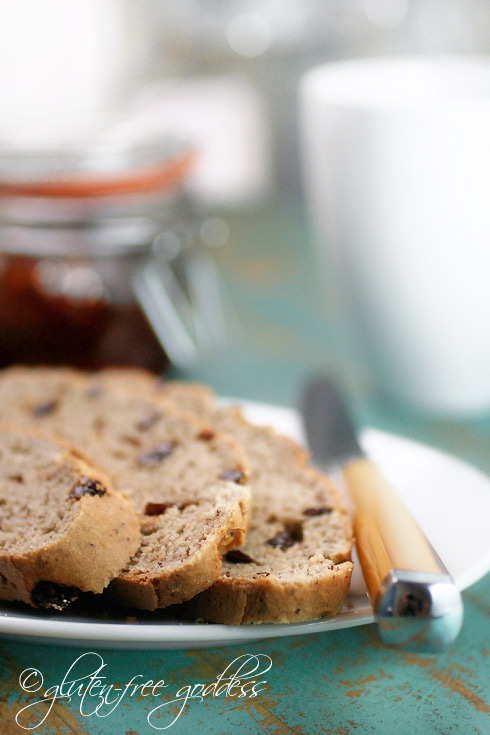 Gluten free and dairy free Irish soda bread with raisins