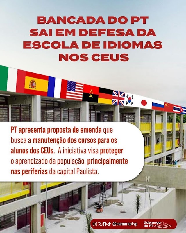 Emenda da Bancada do PT garante a manutenção dos cursos de idiomas nos CEUs