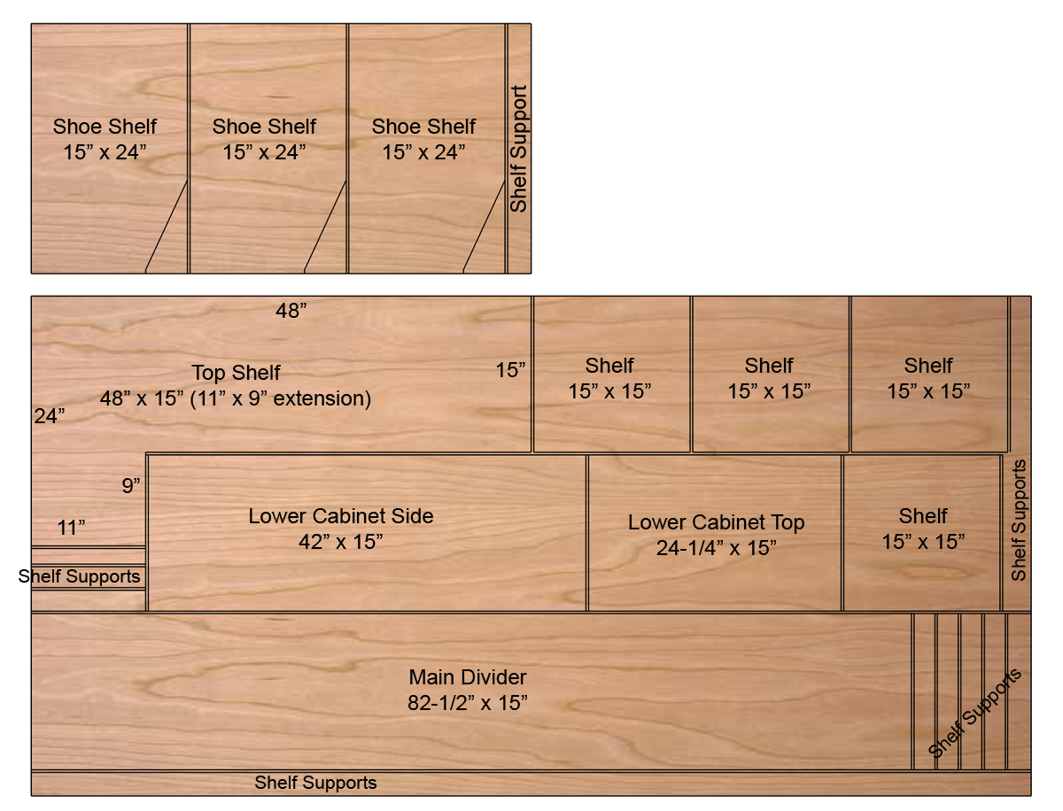 sheet and one 2 x 4 quarter sheet