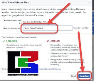 Tips facebook bagi sahabat yang sudah mengetahui  Cara Mengganti Nama dan Namapengguna / URL FansPage di Facebook Terbaru