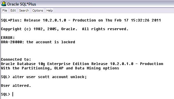 Ora 28000 The Account Is Locked For Scott