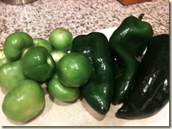 tomatillos and poblanos