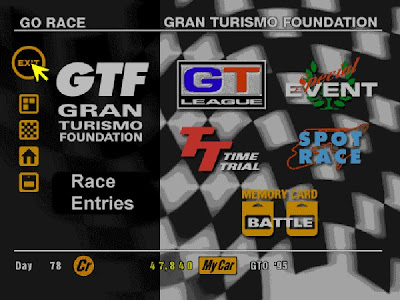 GT1 Race Menu