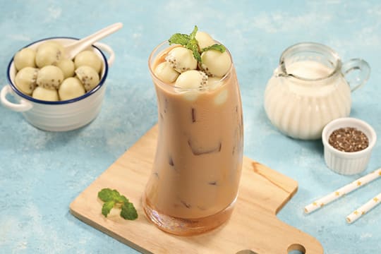 Trà sữa thạch kem hạt chia