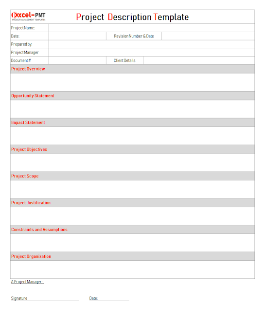  Project Description sample template
