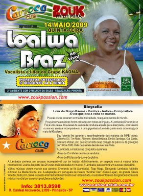 Loalwa Braz leader of the famous group Kaoma (with the hit 'Lambada' that made number one worldwide)performs in Rio this year
