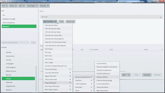 Football Manager Editor Current & Potential Player Abilities