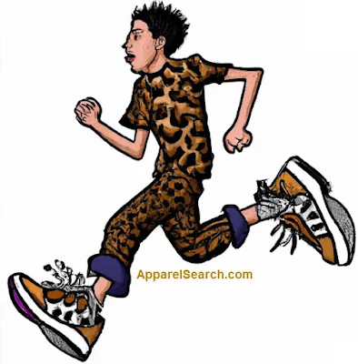 Boy Running Leopard Print Sneakers