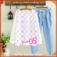 31SPM Model Baju Wanita Hello Kitty Setelan Santai Bj7001