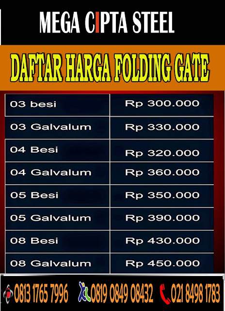 Jakarta Bekasi  Jatiasih, Jatikramat, Jatiluhur, Jatimekar | FOLDING GATE PVC ROLLING DOOR MURAH | Mega Cipta Steel