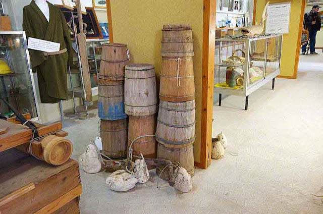 wooden bucket display