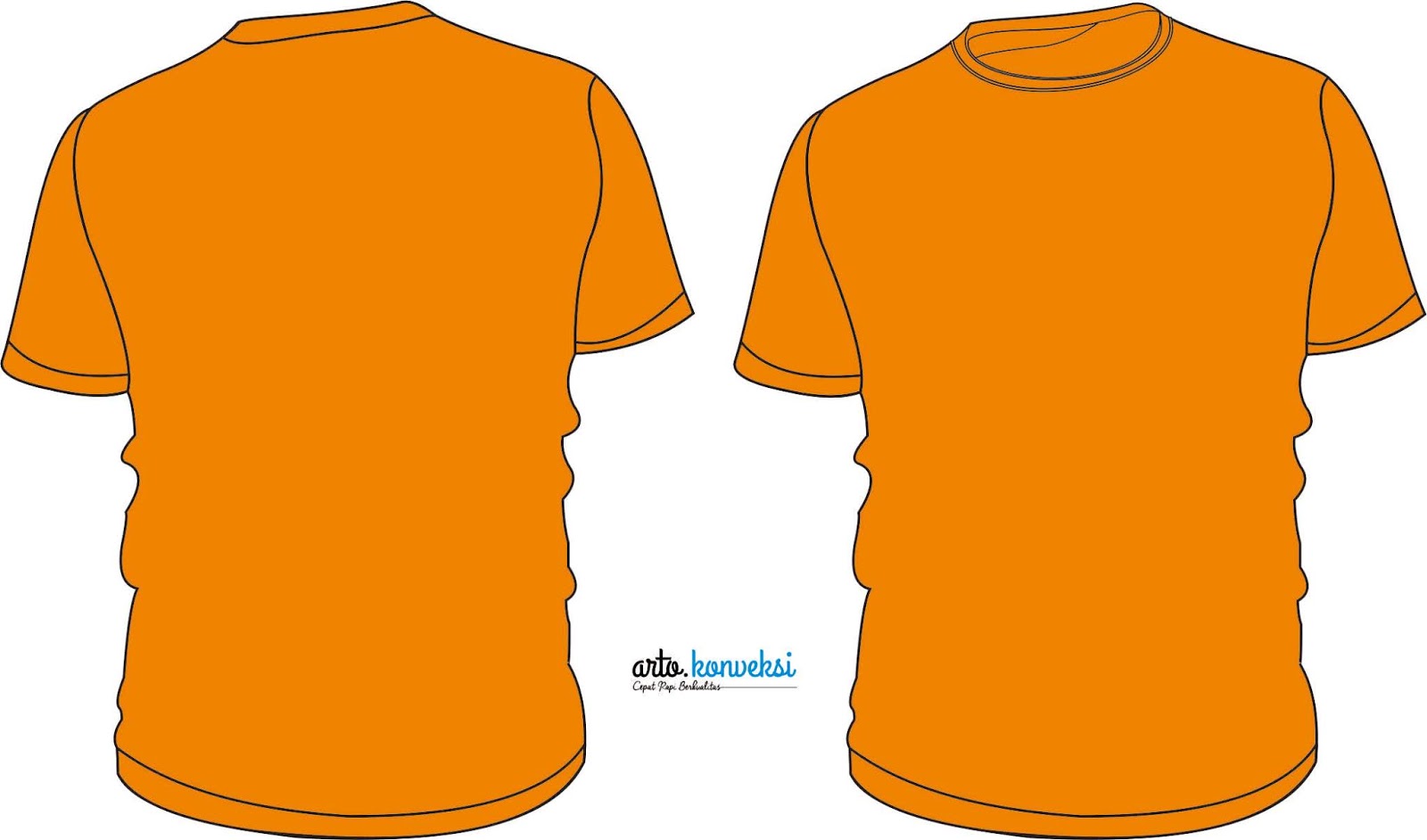 Paling Keren Desain  Kaos  Polos  Orange Depan  Belakang  