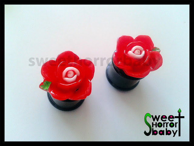 DILATADORES PLUGS FLOR HAWAIANA ROJA