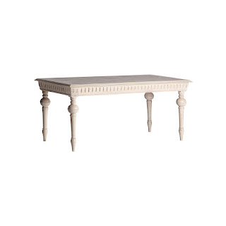 Mesa comedor rectangular blanco rustico