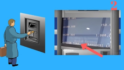 Gambar Langkah 2 cara setor tunai di atm bri