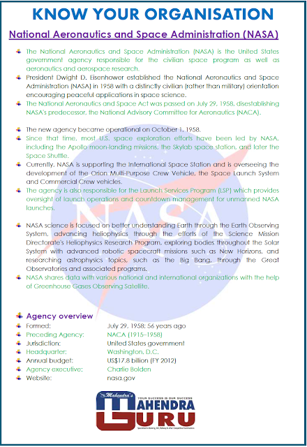 Know Your Organisation : NASA