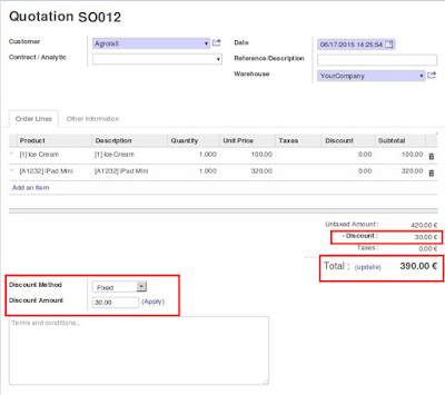 Devintelle(Odoo Expert) - How to give discount on the total of a Sales order and Invoice in Odoo