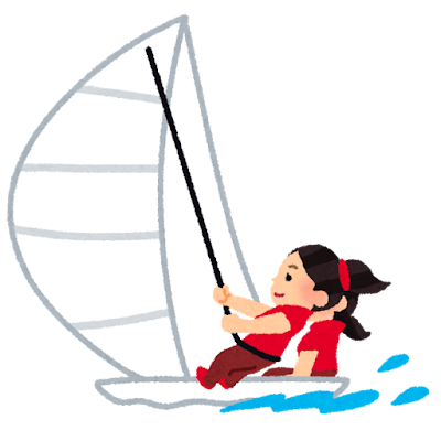 セーリングのイラスト（女性）