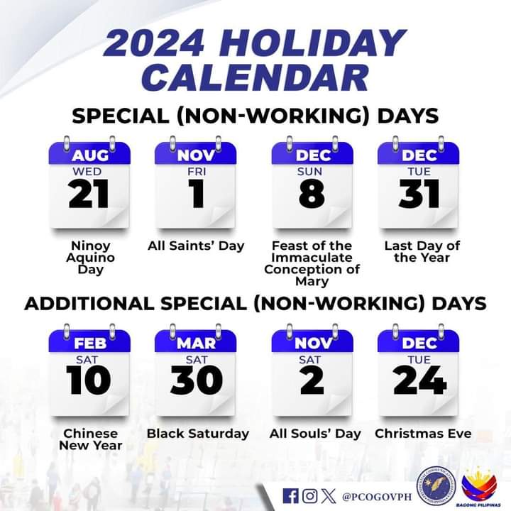 Malacañang issues Proclamation No. 368 declaring regular holidays