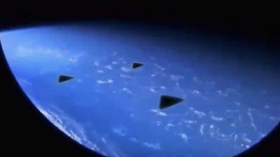 There's been a triple black triangle shape UFO sighting at the ISS before.