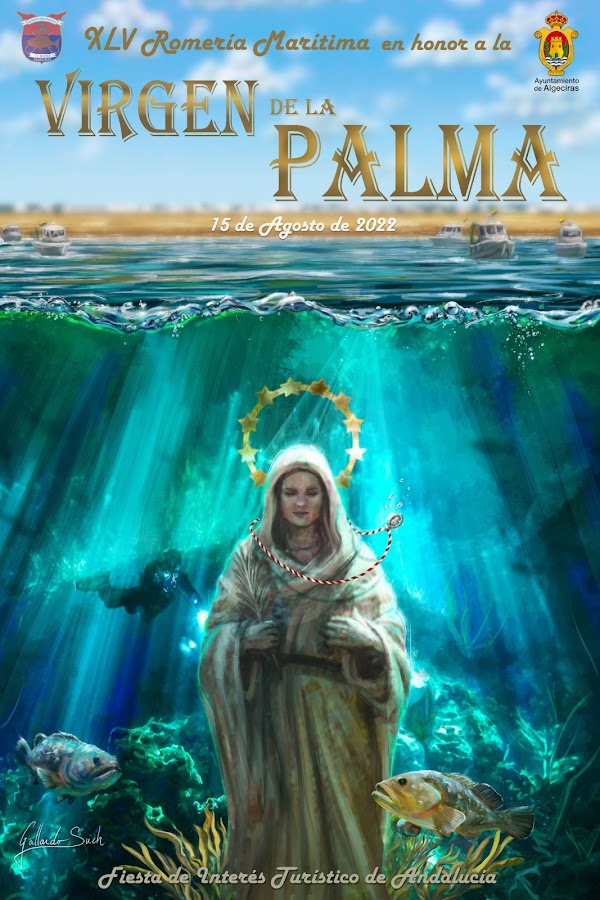 Cartel de la XLV Romería Marítima Virgen de la Palma de Algeciras 2022