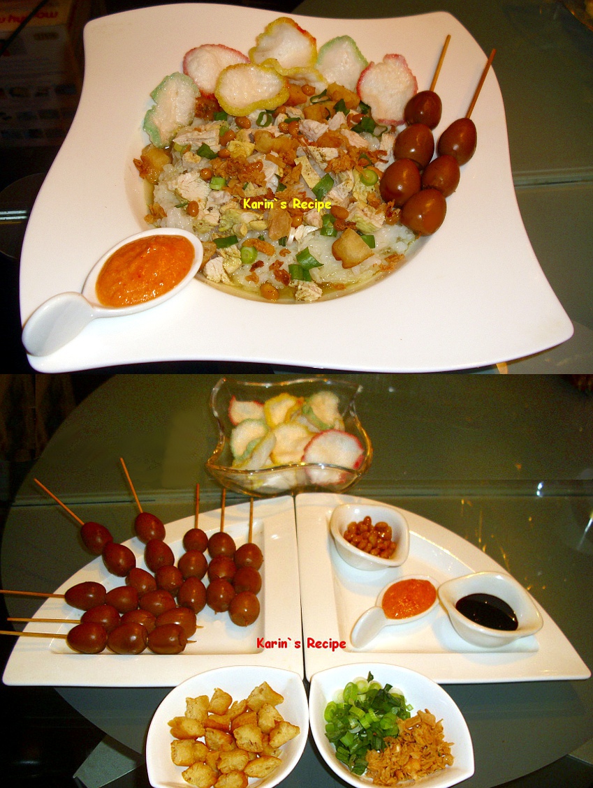 Karin39;s Recipe: Bubur Ayam Bumbu Kuning Indonesian Chicken Rice Porridge