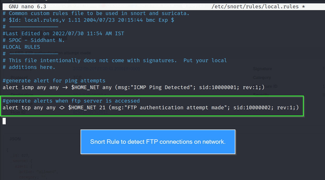 snort rule to detect ftp connections