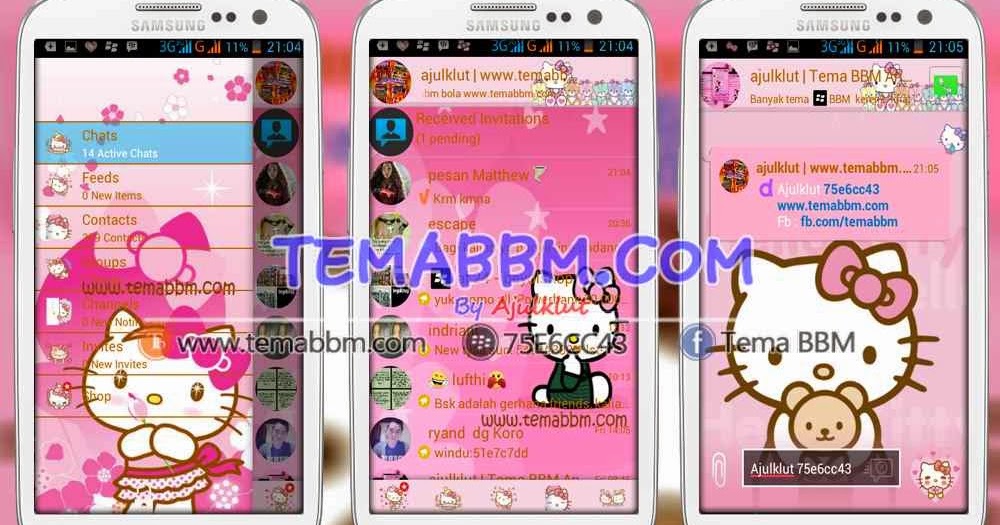 GRATIS ! Tema BBM Hello Kitty versi 2.8.0.21