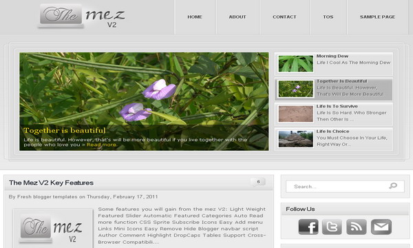 MEZ V2 Blogger Template