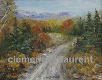 Around Maria, Gaspesie, Quebec - 8 x 10 fall scenery painting by Clemence St. Laurent