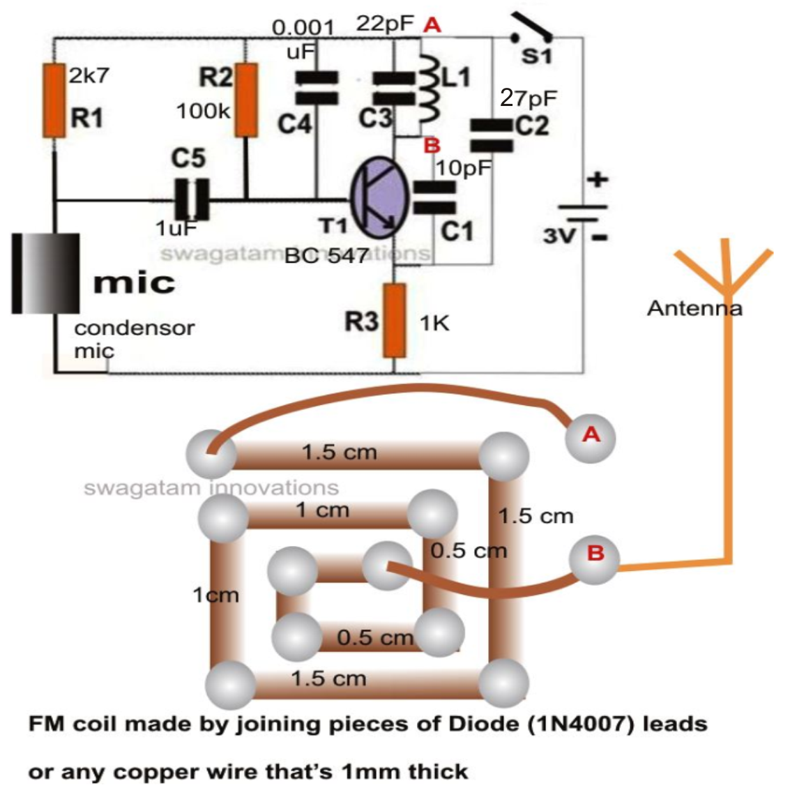 Wireless Microphone With Loudspeakers Circuit Design - Fm Wireless Microphone Circuit Design Explained - Wireless Microphone With Loudspeakers Circuit Design