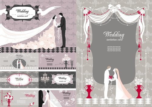 Wedding Invitation Cards 4 eps files jpeg preview 148 Mb