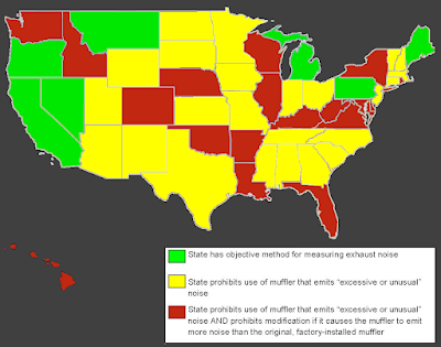 map of states laws loud exhaust