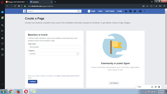 How to create a facebook business page