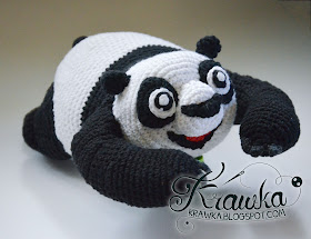 Krawka: cute little panda inspired on Kung Fu Panda 3 crochet pattern by Krawka