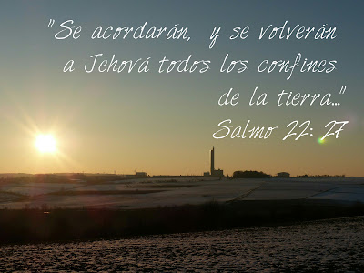 Puesta de sol con texto biblico de proteccion