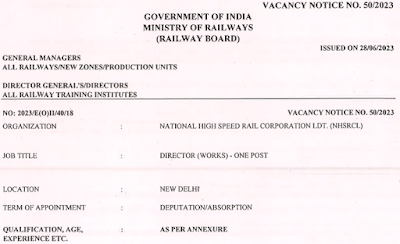 Civil Engineering Job Opportunities in National High Speed Rail Corporation Limited