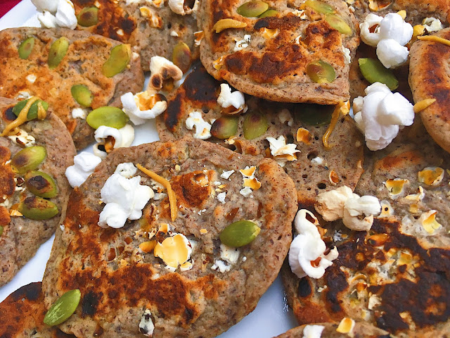 Popcorn Pumpkin Pancakes (Gluten Free, Vegan)