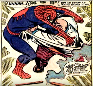 Amazing Spider-Man #51, john romita, the kingpin punches spidey in the stomach