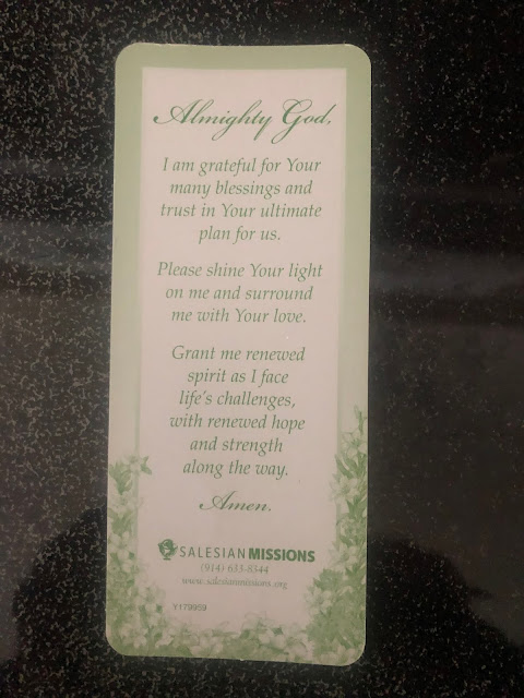 Prayer: "Almighty God,/I am gratefulfor Your/many blessings and/trust in Your ultimate/plan for us.//Please shine Your light/on me and surround/me with Your love.//Grant me renewed/spirit as I face/life's challenges,/with renewed hope/and strength/along the way.//Amen